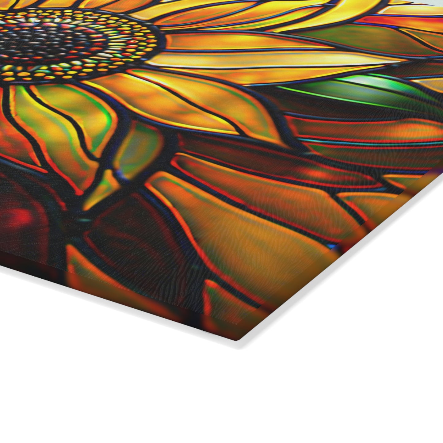 Vibrant Sunflower Glass Cutting Board, Kitchen Decor, Gift for Home Chefs, Unique Kitchen Accessories, Summer Gathering Decoration