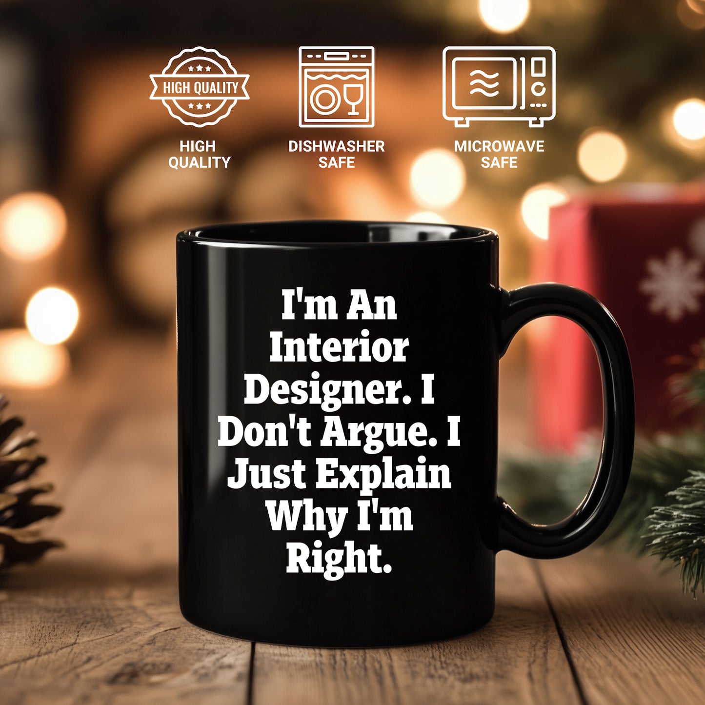 Funny Interior Designer Quotes Black Coffee Mugs Gifts from Friends and Family for Interior Designers Christmas Unique