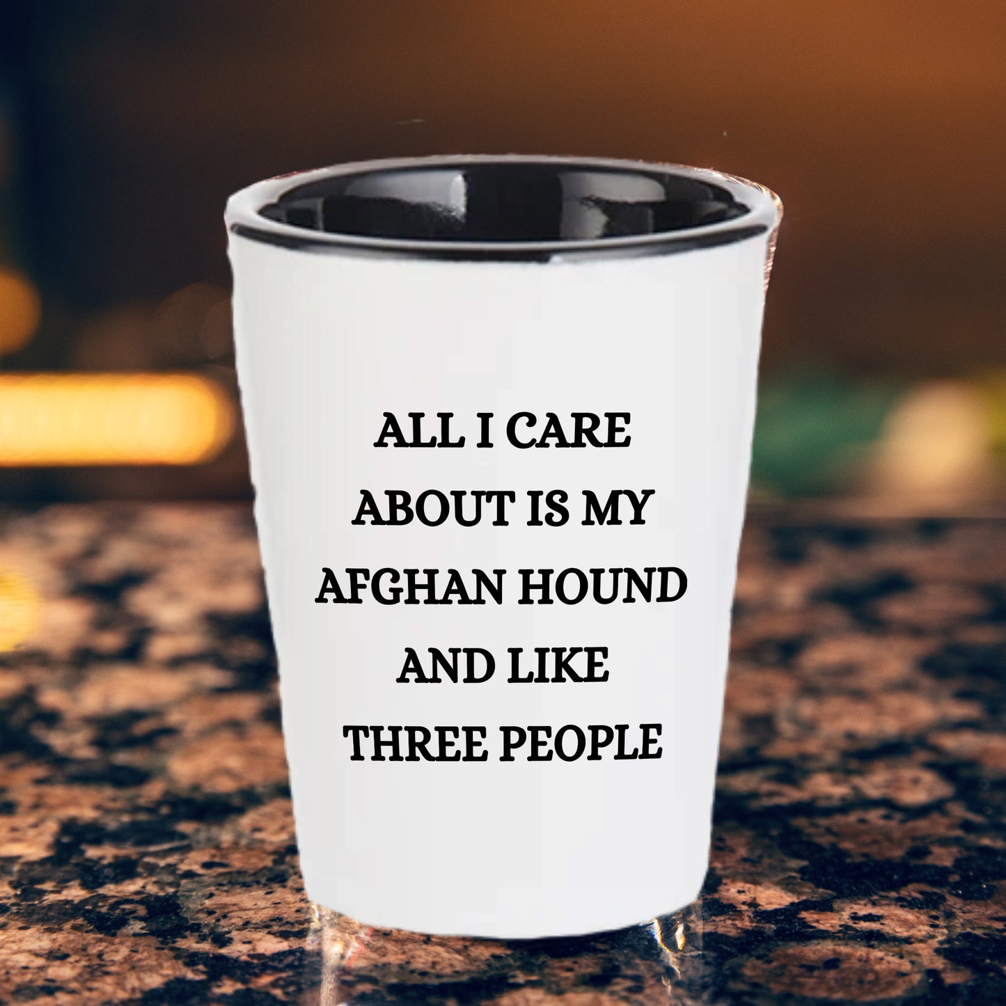 Afghan Hound Dog Lovers Unique Gift Shot Glass, All I Care About Are My Afghan Hound Dog, Funny Quote for Christmas, White Ceramic, 1.5oz, Microwave and Dishwasher Safe, Gifts from Men to Friends - Mallard Moon Gift Shop