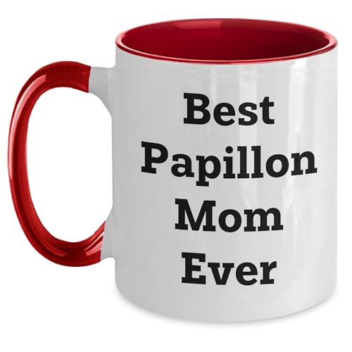 Spring Pet Products Best Papillon Mom Ever, Funny Papillon Dog Lover Gift, Two Tone Coffee Mug Birthday, Mother's Day, Chritmas Gifts
