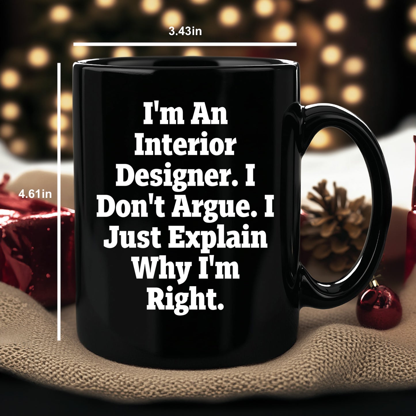 Funny Interior Designer Quotes Black Coffee Mugs Gifts from Friends and Family for Interior Designers Christmas Unique