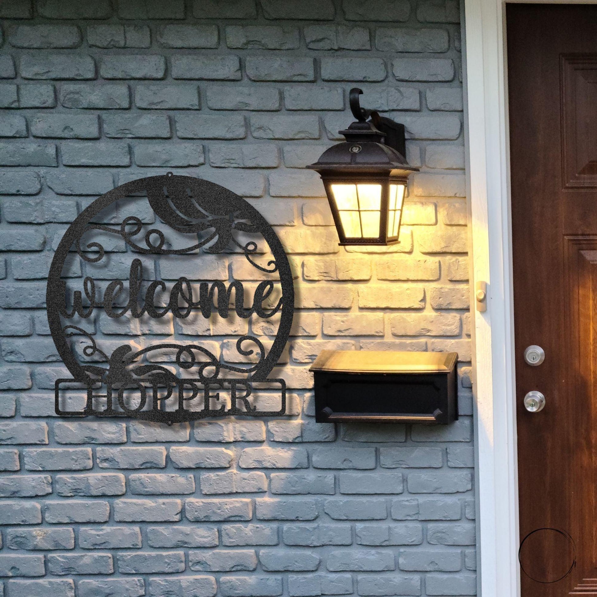 Welcome Fall Custom Monogram Indoor Outdoor Steel Wall Sign - Mallard Moon Gift Shop