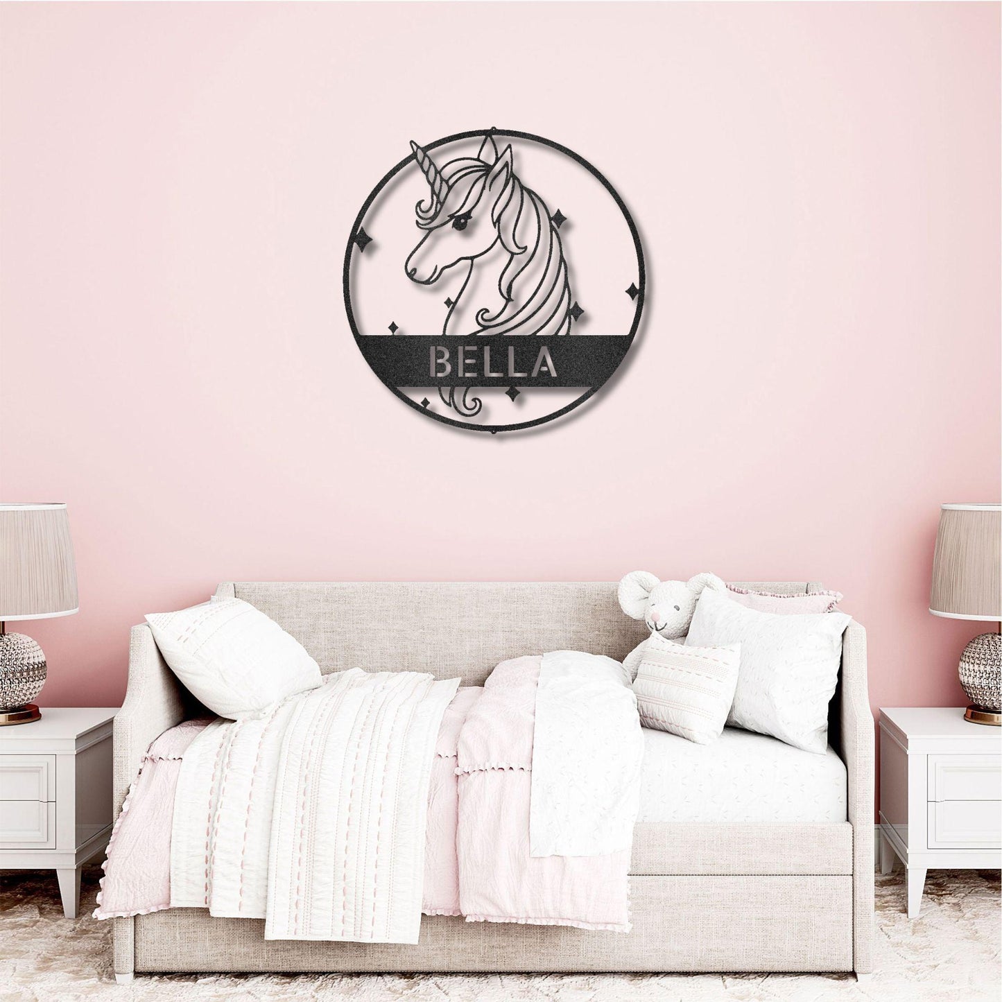 Unicorn Custom Name Metal Art Wall Sign - Mallard Moon Gift Shop