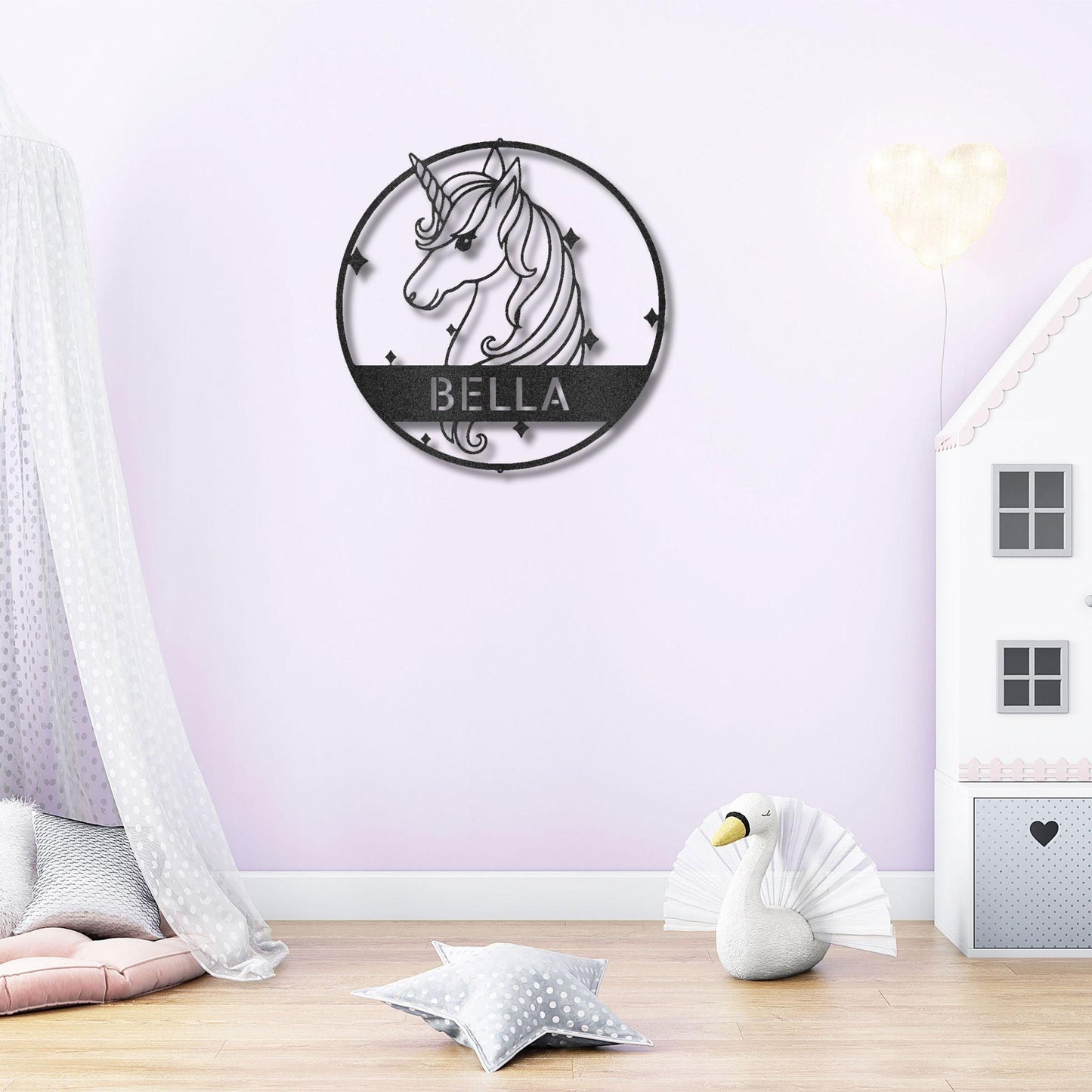 Unicorn Custom Name Metal Art Wall Sign - Mallard Moon Gift Shop