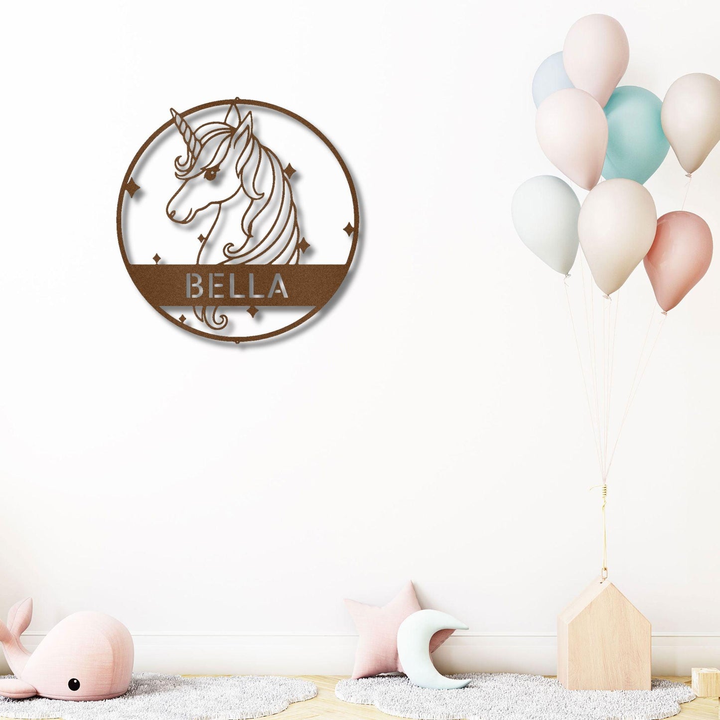 Unicorn Custom Name Metal Art Wall Sign - Mallard Moon Gift Shop