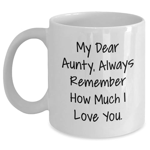 Aunty Love White Coffee Mug, Funny Quote Gifts for Aunty, Valentine's Day Unique Gifts from Men, Women, Friends, Coworkers, Family