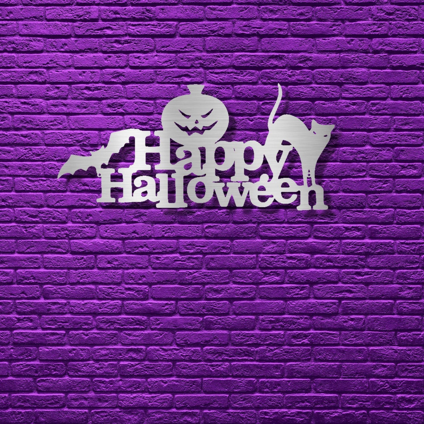 Happy Halloween Indoor Outdoor Steel Wall Sign - Mallard Moon Gift Shop