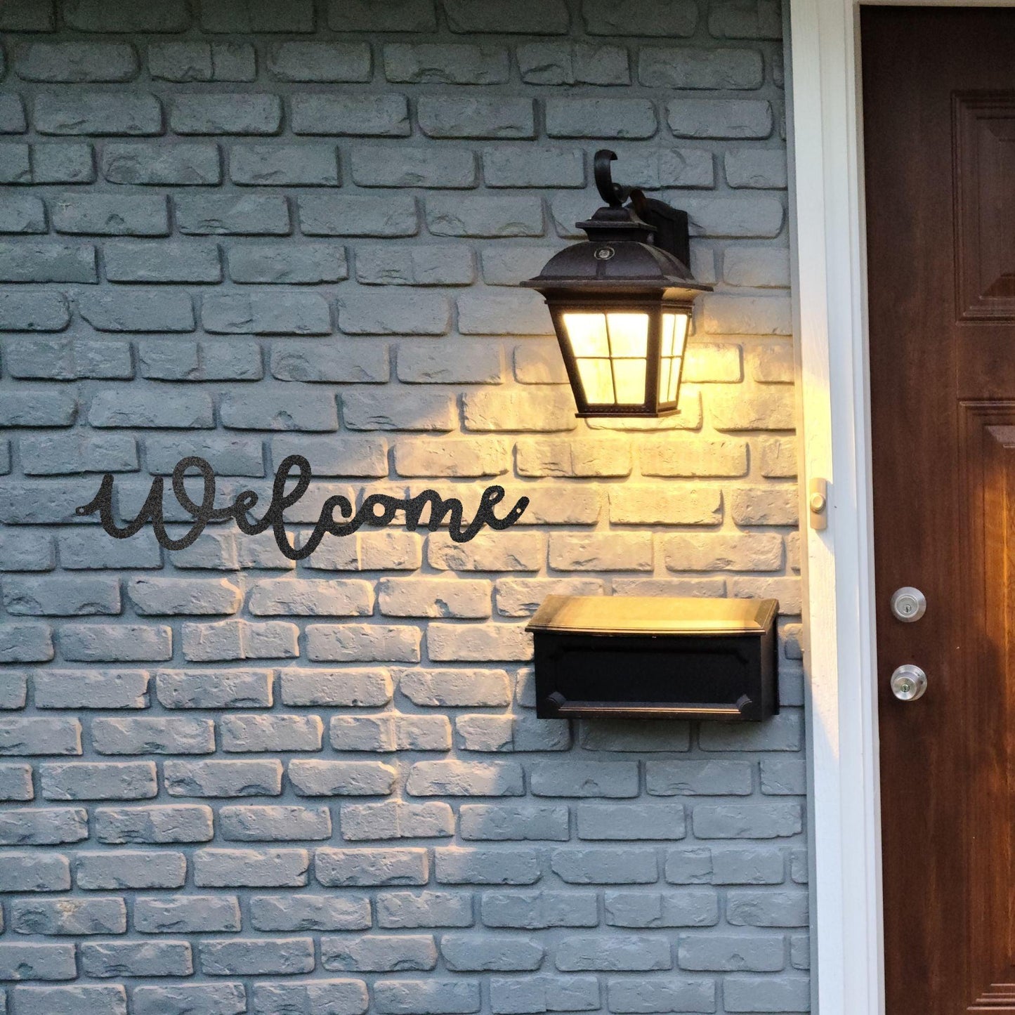 Welcome Script Indoor Outdoor Steel Wall Sign - Mallard Moon Gift Shop