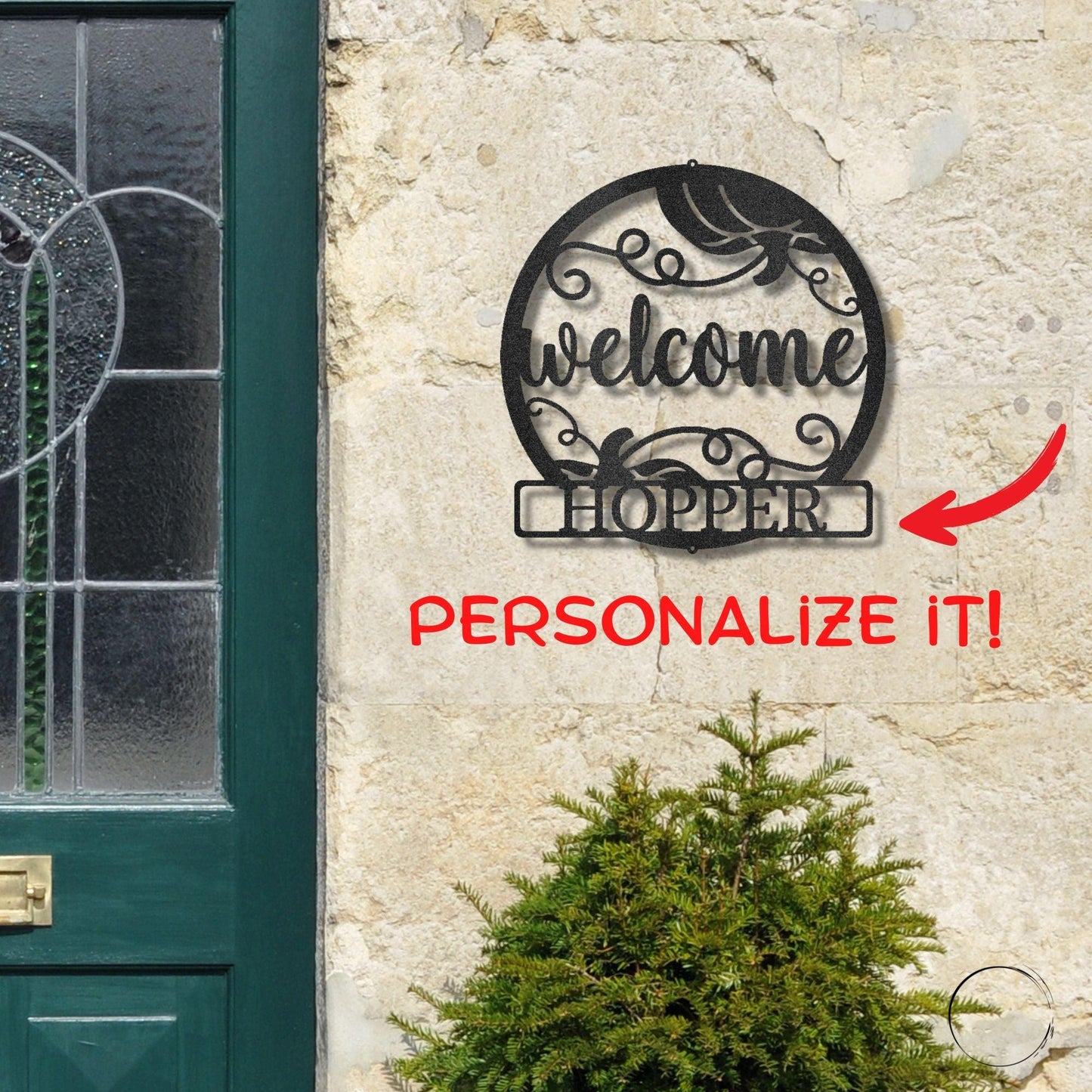 Welcome Fall Custom Monogram Indoor Outdoor Steel Wall Sign - Mallard Moon Gift Shop