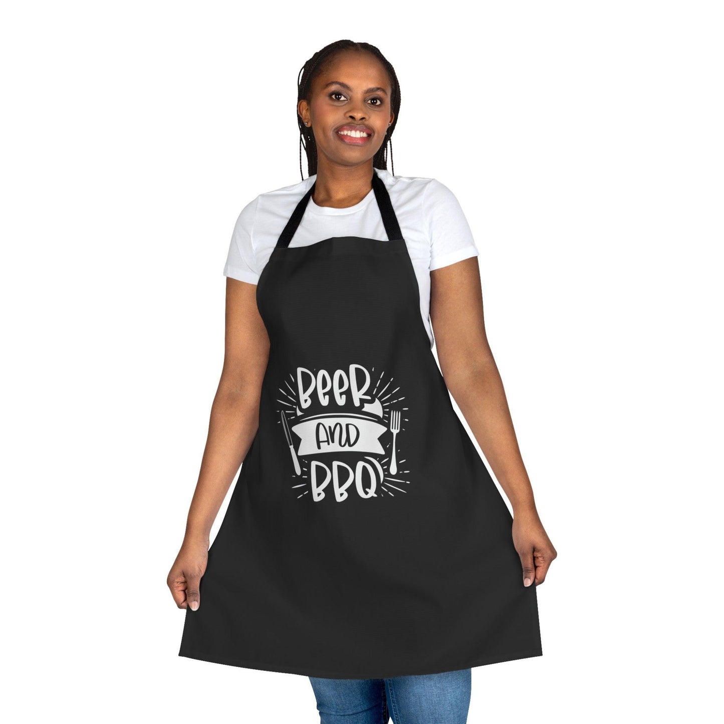 Beer and BBQ Black Apron - Mallard Moon Gift Shop