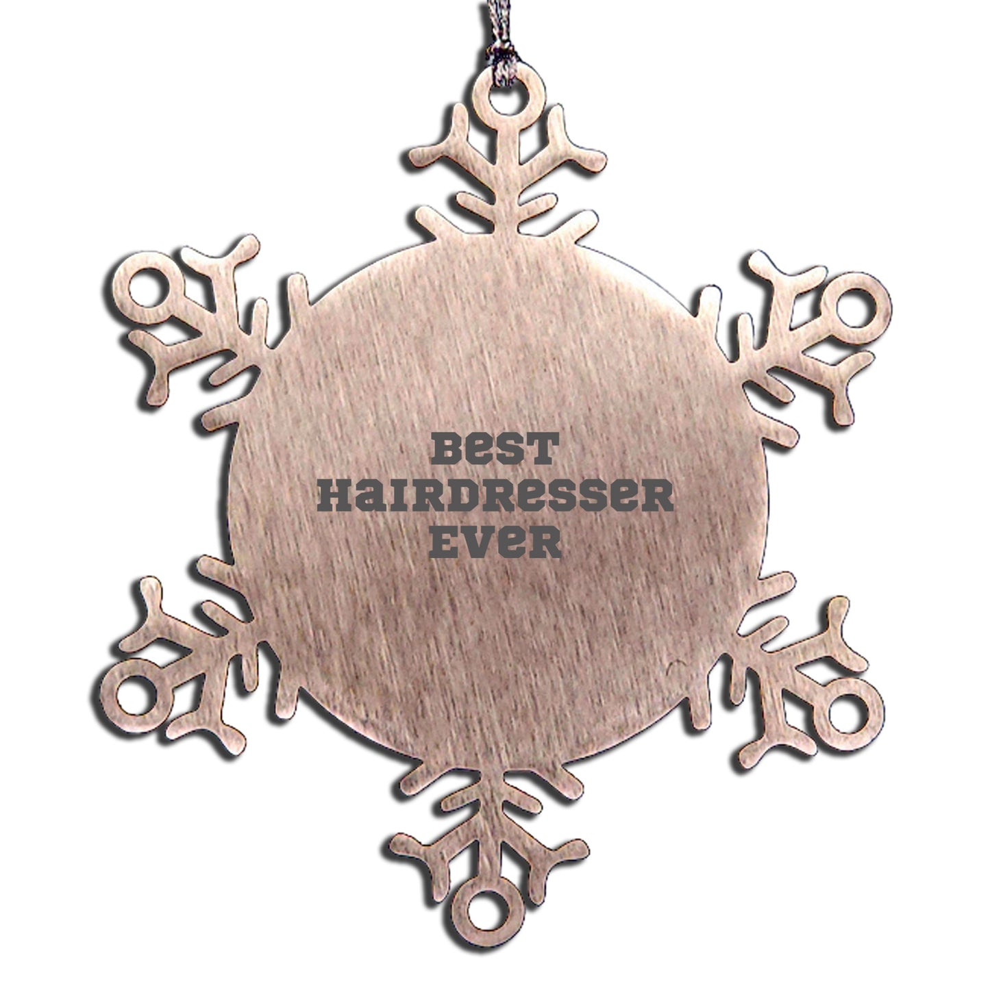 Funny Hairdresser Snowflake Steel Christmas Tree Ornament - Best Hairdresser Ever - Mallard Moon
