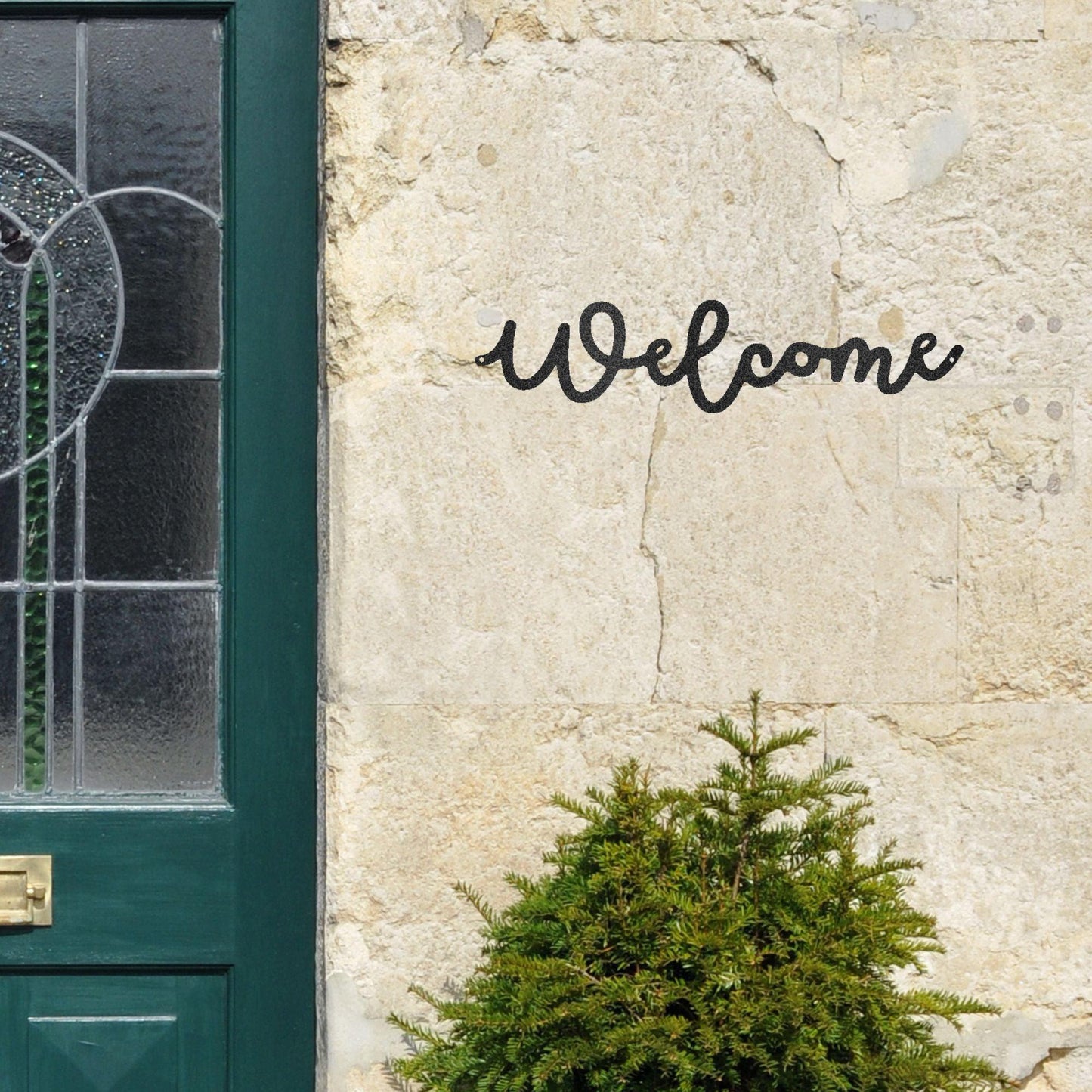 Welcome Script Indoor Outdoor Steel Wall Sign - Mallard Moon Gift Shop