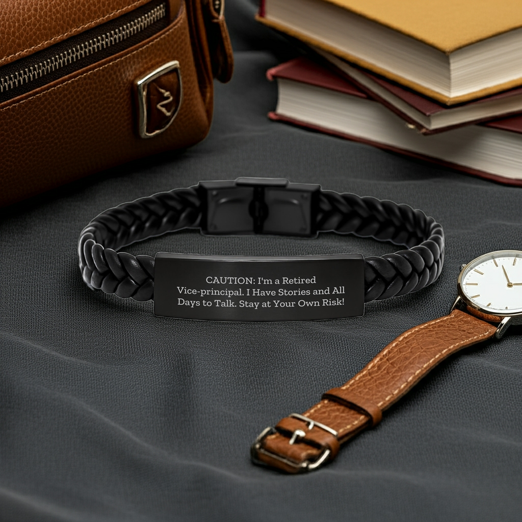 Funny Vice-principal Gifts: Interlaced Leather Bracelet for Him or Her, With Stories to Share and Memorable Days - Gifts from Friends, Family, or Coworkers