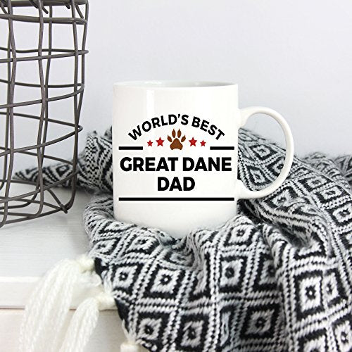 Spring Pet Products World's Best Great Dane Dad - Funny Great Dane Lover White Ceramic Mug, Gift for Dog Moms, Dads, and Pet Parents - Mallard Moon Gift Shop