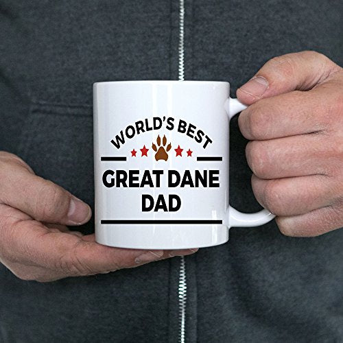 Spring Pet Products World's Best Great Dane Dad - Funny Great Dane Lover White Ceramic Mug, Gift for Dog Moms, Dads, and Pet Parents - Mallard Moon Gift Shop