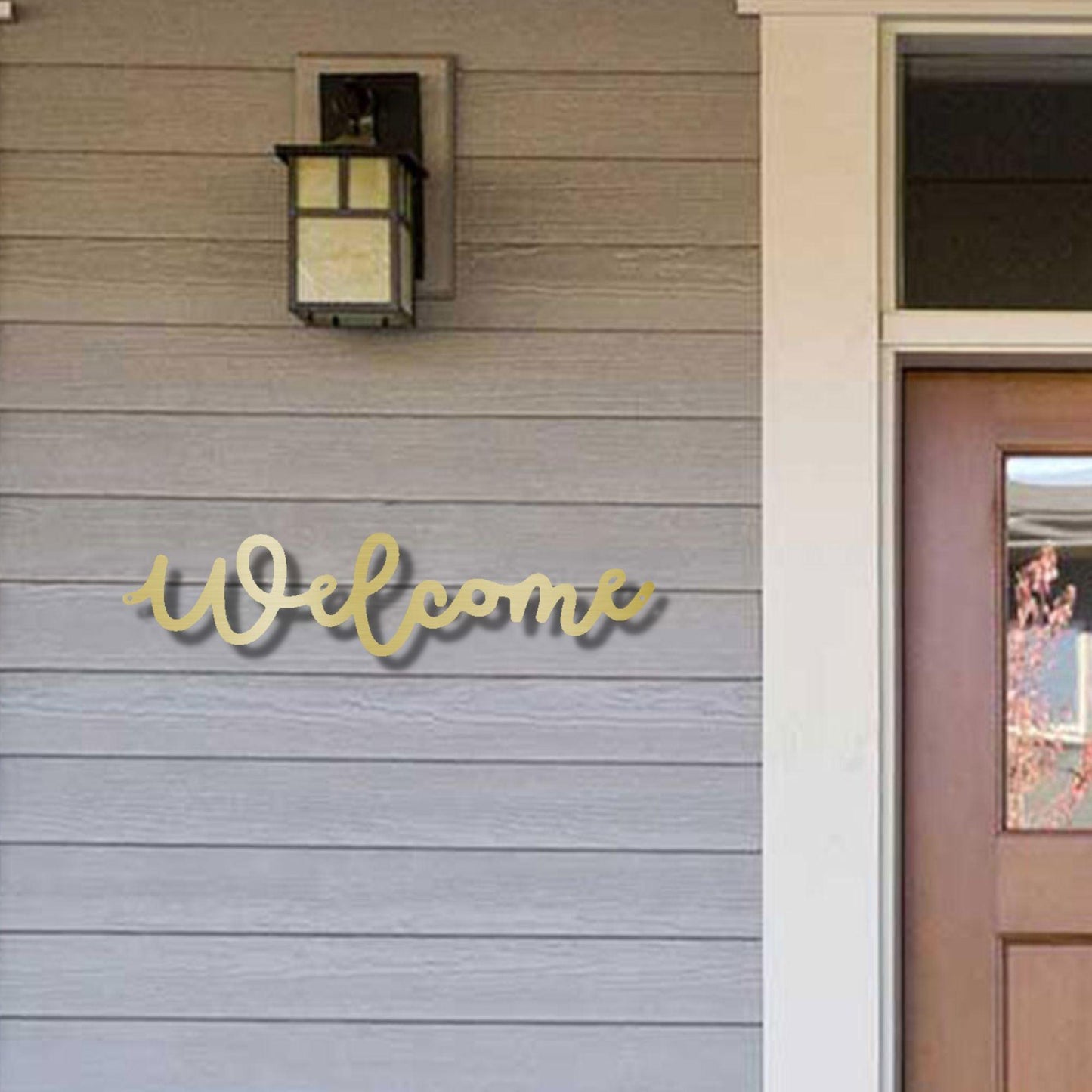 Welcome Script Indoor Outdoor Steel Wall Sign - Mallard Moon Gift Shop