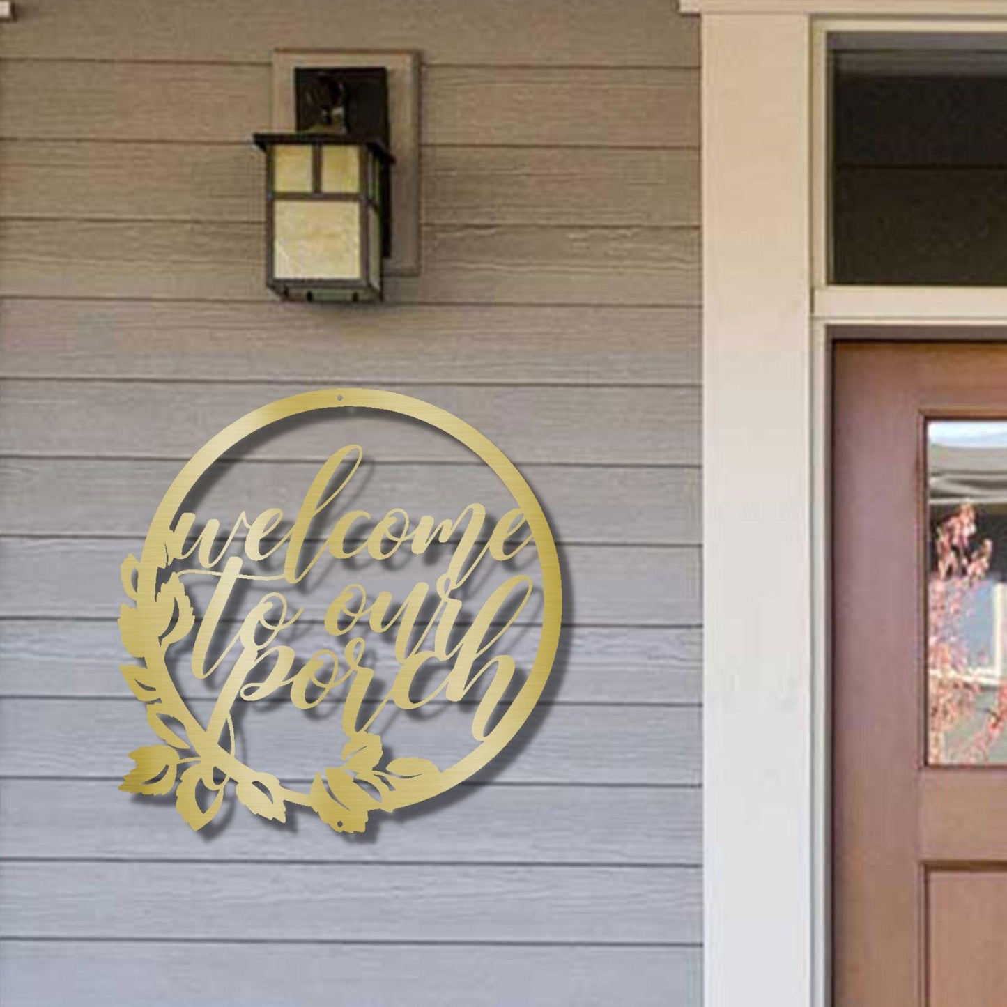 Welcome to Our Porch Indoor Outdoor Steel Wall Sign - Mallard Moon Gift Shop