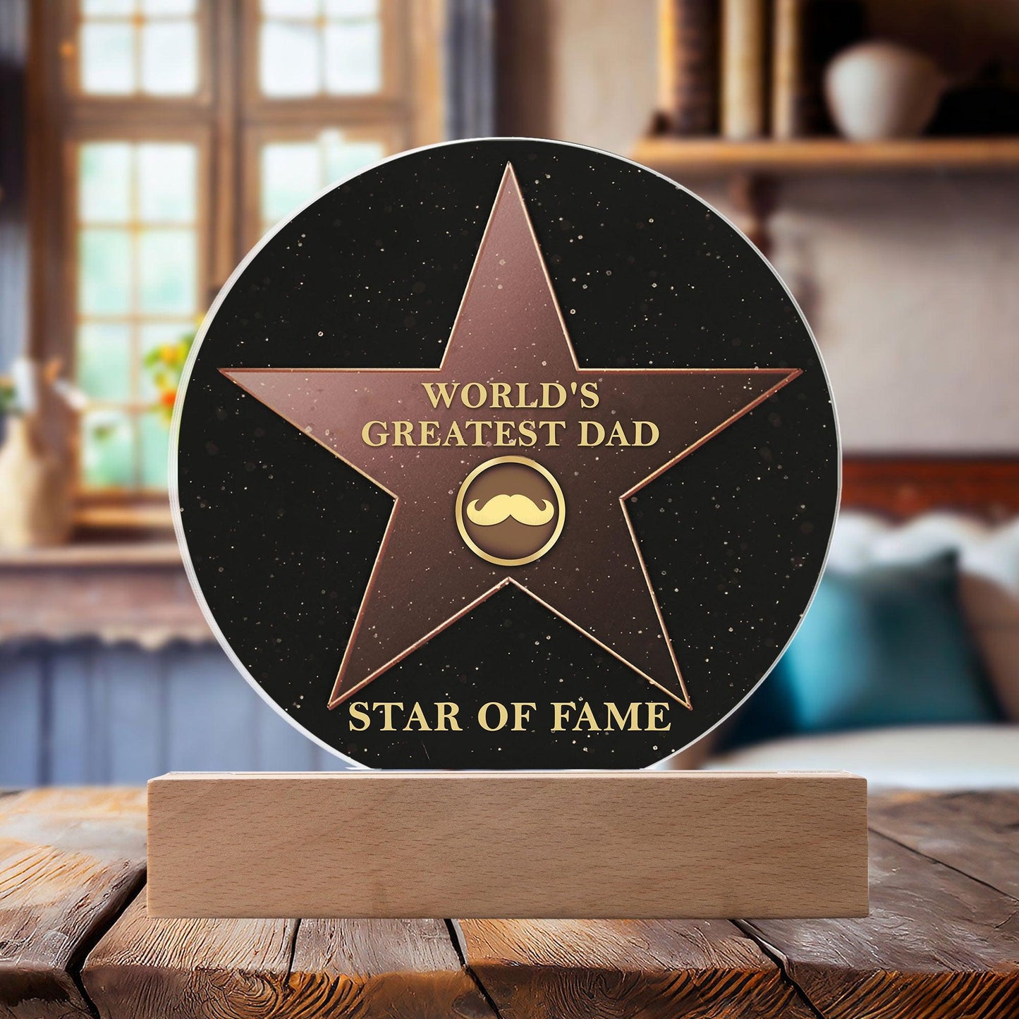 World's Greatest Dad Star of Fame Acrylic Plaque - Mallard Moon Gift Shop