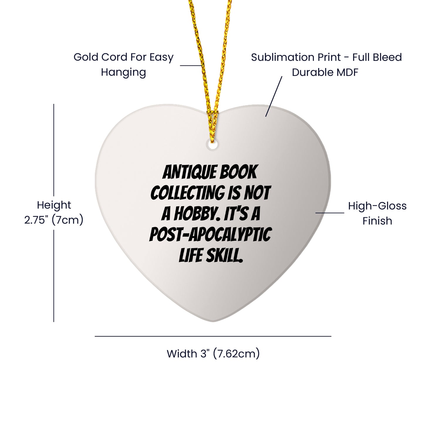 Antique Book Collecting Heart Ornament Gifts from Friends for Christmas - A Post-Apocalyptic Life Skill for Book Lovers