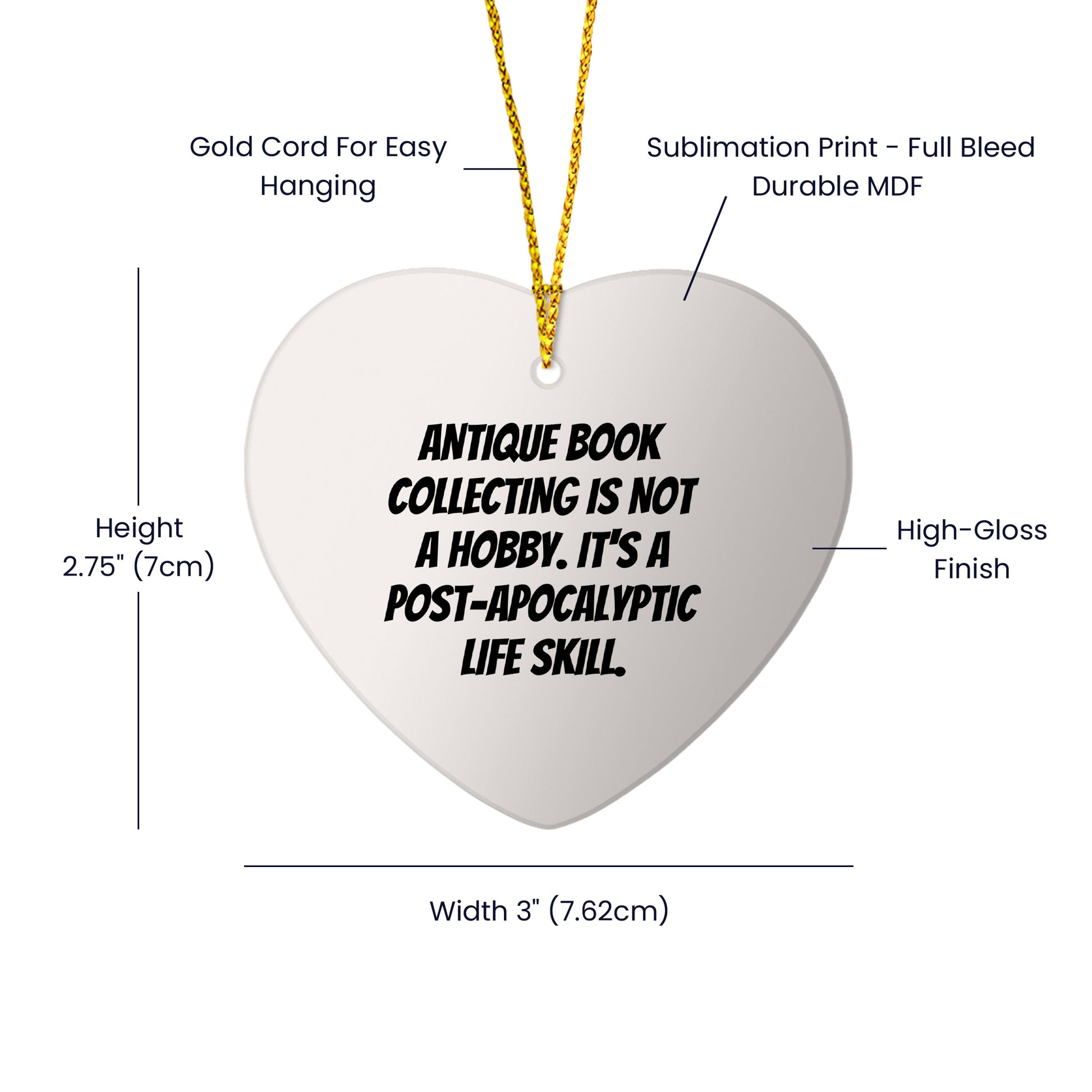 Antique Book Collecting Heart Ornament Gifts from Friends for Christmas - A Post-Apocalyptic Life Skill for Book Lovers