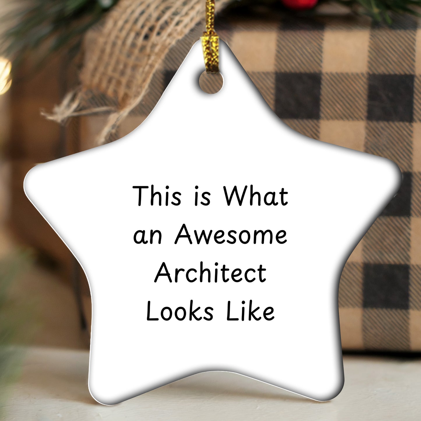 Architect Gifts, This Is What An Awesome Architect Looks Like, Star Ornament, Christmas Unique Gifts from Family to Friends