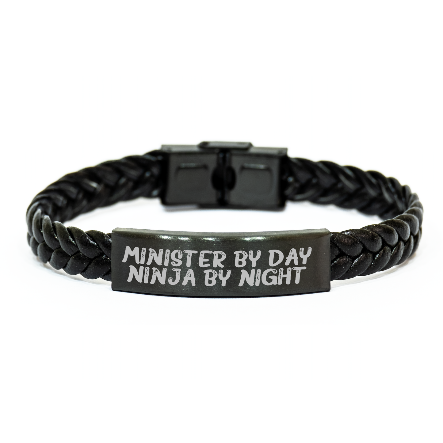 Minister Gifts from Men, Unique Interlaced Leather Bracelet for Minister, Ninja By Night, Mother's Day Unique Gifts - Image 1