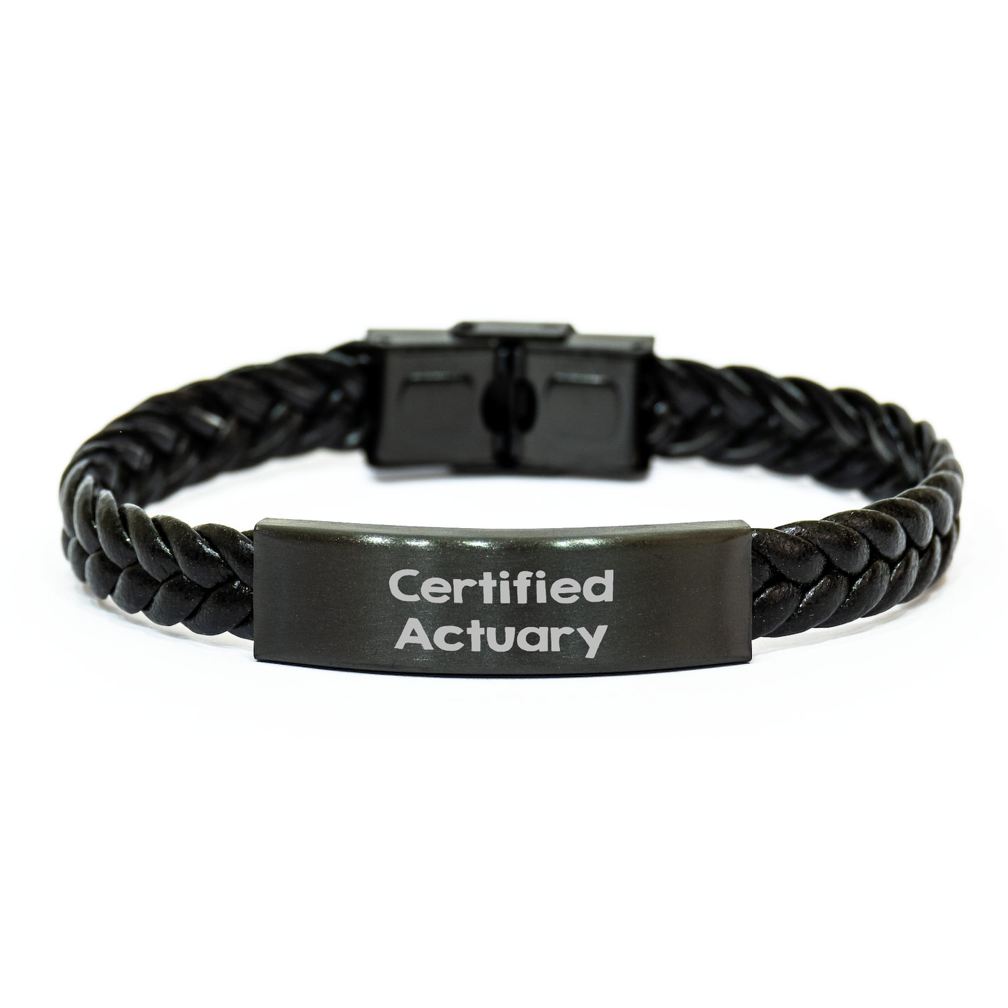 Funny Certified Actuary Gift Ideas, Interlaced Leather Bracelet for Him from Men, Unique Father's Day Unique Gifts for Actuary Friends - Image 1
