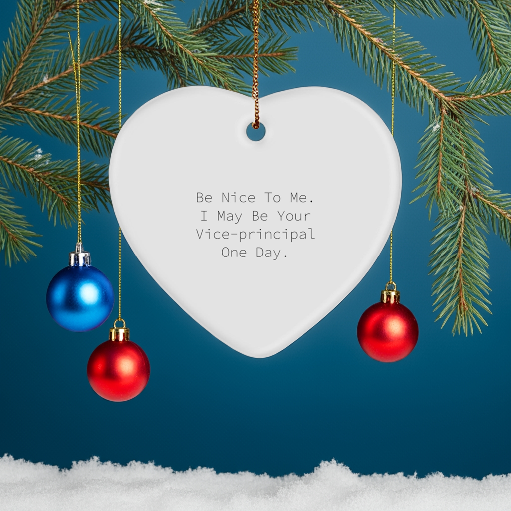 Be Nice to Me, Funny Vice-principal Heart Ornament Gifts from Friends for Christmas