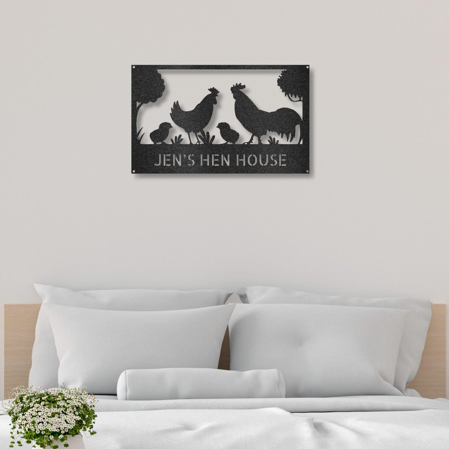 Personalized Hen House Metal Wall Art: Celebrate Your Coop with Style - Mallard Moon Gift Shop