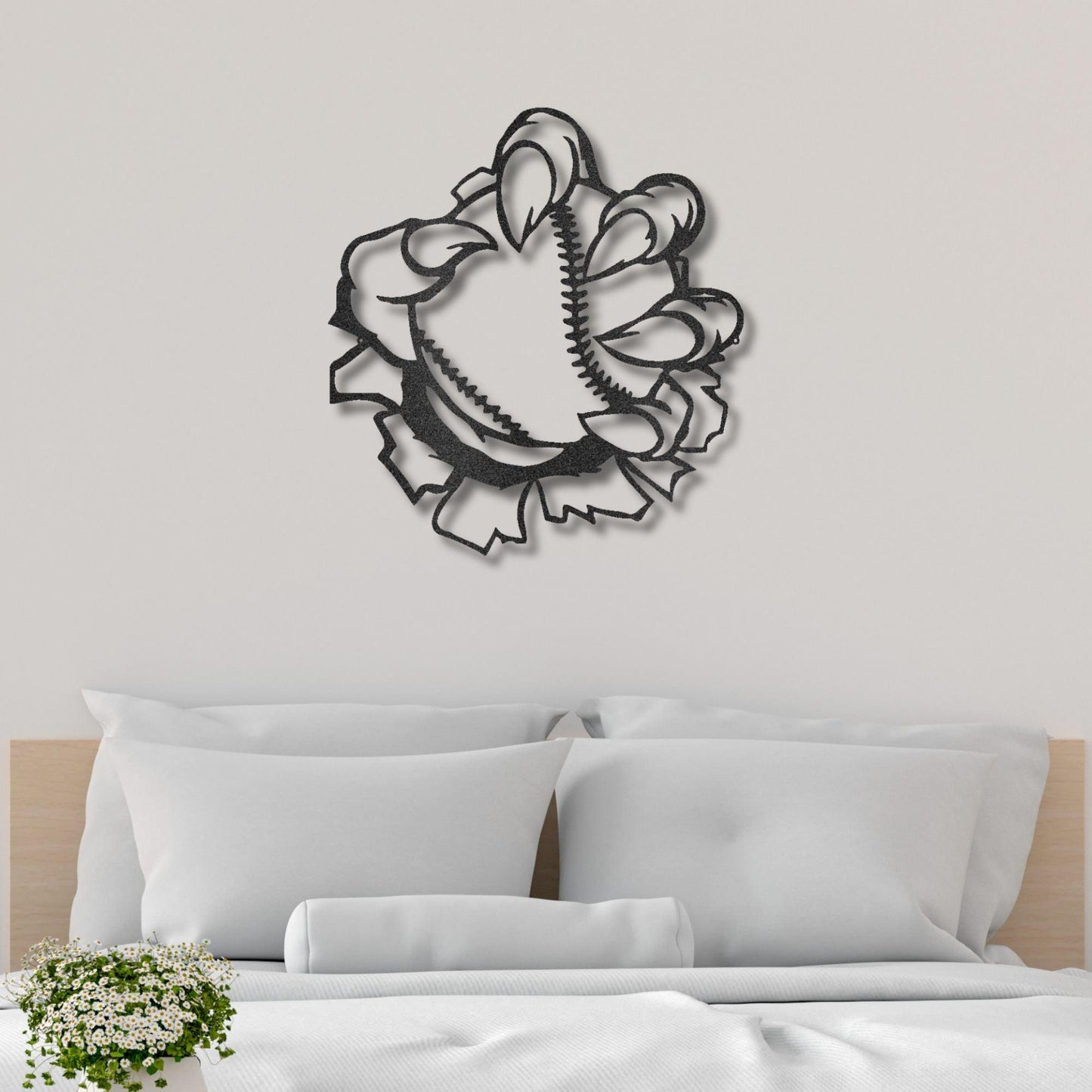 Baseball Monster Claw Metal Art Wall Sign - Mallard Moon Gift Shop