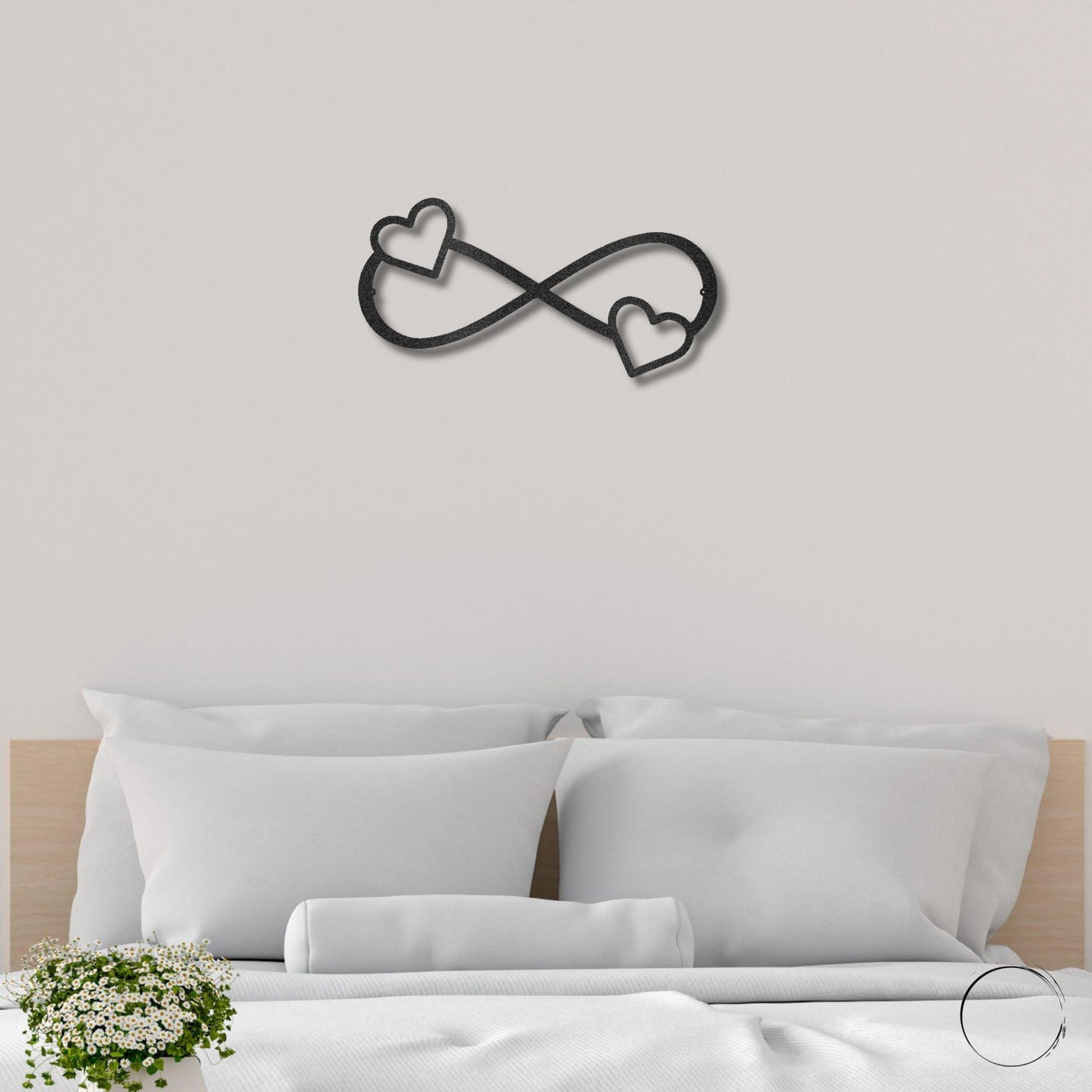 Double Heart Infinity Steel Wall Sign - Mallard Moon Gift Shop