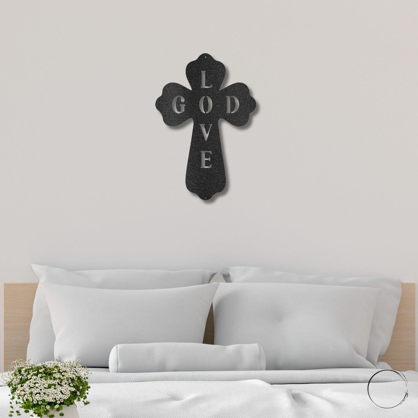 God Love Cross Metal Art Wall Sign - Mallard Moon Gift Shop
