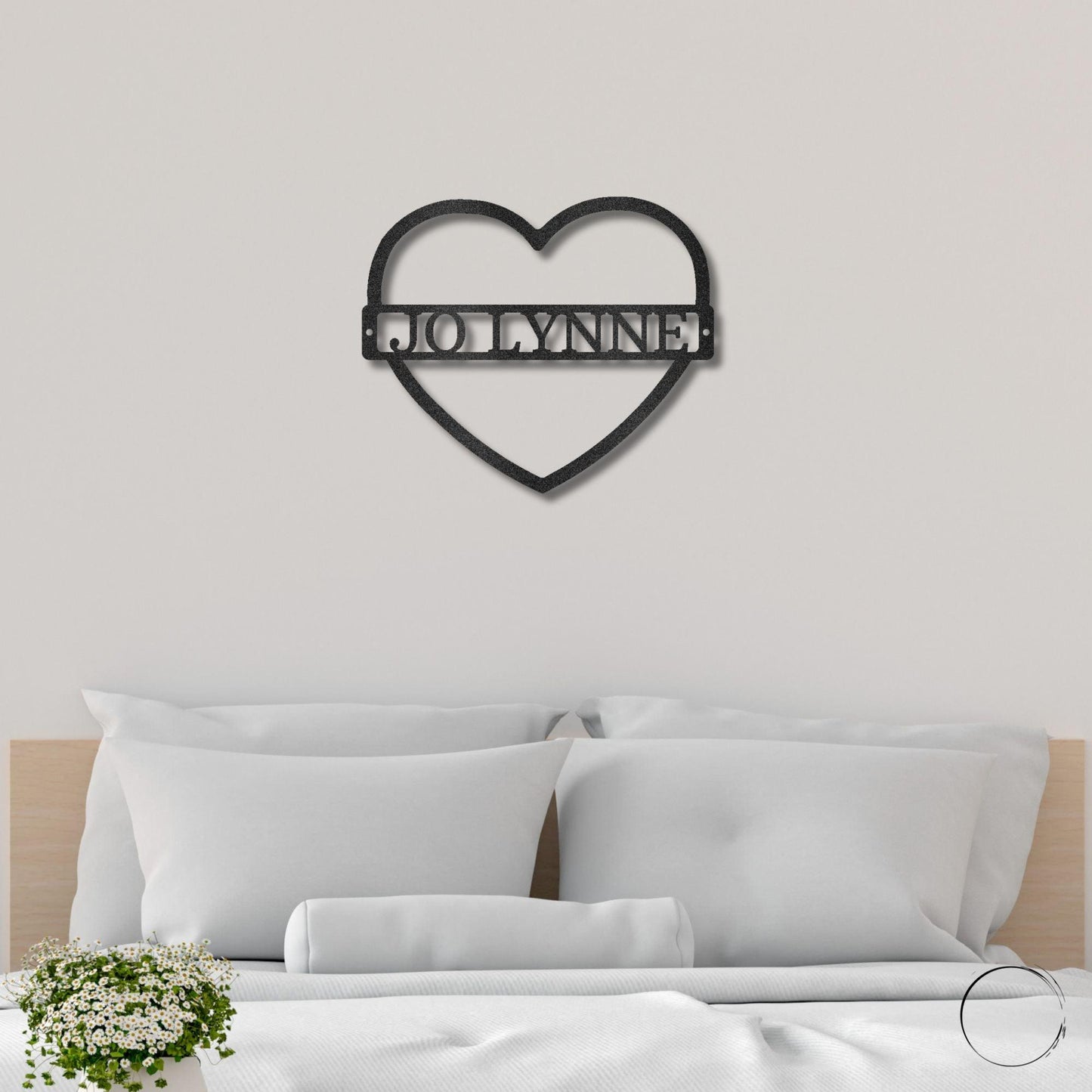 Custom Heart Shaped Monogram Personalized Steel Wall Sign - Mallard Moon Gift Shop