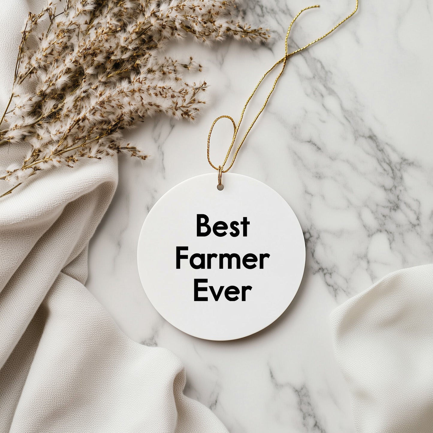 Best Farmer Ever Gifts from Friends, Circle Ornament, Christmas Unique Gifts for Men, Women, Family, or Coworkers