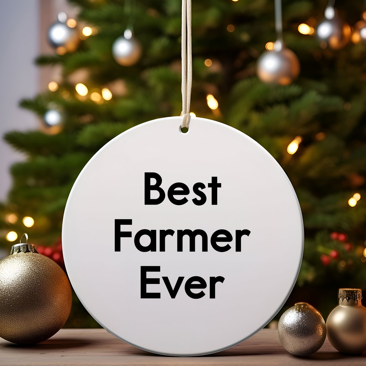 Best Farmer Ever Gifts from Friends, Circle Ornament, Christmas Unique Gifts for Men, Women, Family, or Coworkers