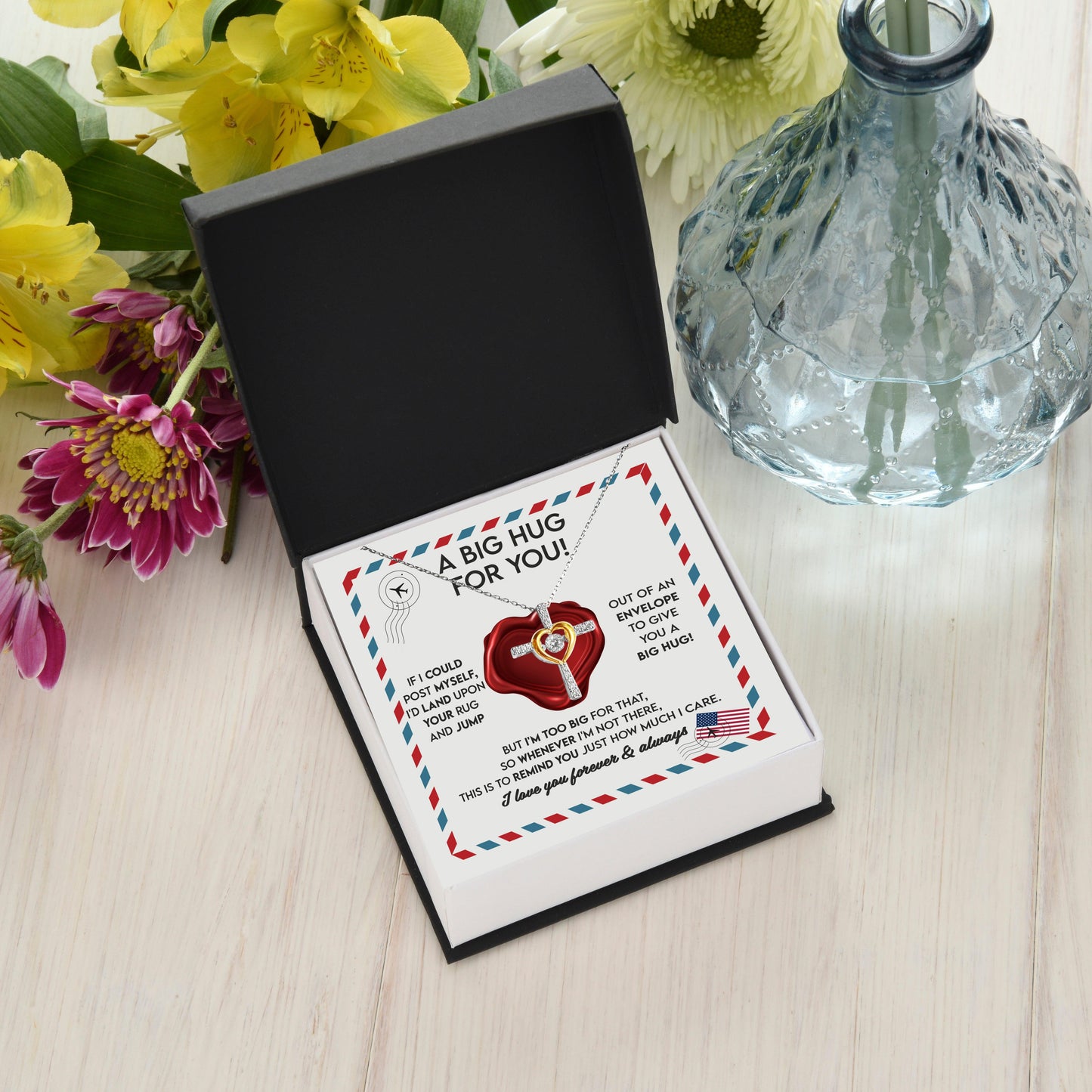 Daughter Birthday Graduation Confirmation Gift Big Hug For You Cross Pendant Necklace - Mallard Moon Gift Shop