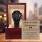 Groomsman Help Wanted Must Show Up On Time to Wedding Events - Black Chronograph Watch Gift from Groom - Mallard Moon Gift Shop