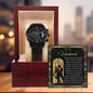 To My Husband Love Will Make Us Strong Black Chronograph Watch - Mallard Moon Gift Shop