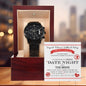 Groom Wedding Day Gift - Date Night - Black Chronograph Watch - Mallard Moon Gift Shop