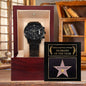 Husband Wedding Day Gift-Star of Fame-Black Chronograph Watch - Mallard Moon Gift Shop