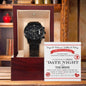 Groom Wedding Day Gift - Date Night - Black Chronograph Watch - Mallard Moon Gift Shop
