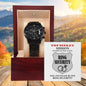 Gift for Best Man Top Secret Mission Ring Security Wedding Party Invite Black Chronograph Watch - Mallard Moon Gift Shop