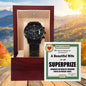 Husband Wedding Day Gift - SuperPrize-Black Chronograph Watch - Mallard Moon Gift Shop