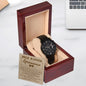 Groomsman Help Wanted Must Show Up On Time to Wedding Events - Black Chronograph Watch Gift from Groom - Mallard Moon Gift Shop