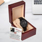 Groomsman Top Secret Mission - Black Chronograph Watch Gift Wedding Proposal Invite from Groom - Mallard Moon Gift Shop
