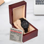 Husband Gift -Nutrition Facts - Black Chronograph Watch - Mallard Moon Gift Shop