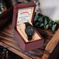 Groom Wedding Day Gift - Date Night - Black Chronograph Watch - Mallard Moon Gift Shop