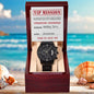 Groomsman Wedding Invite - VIP Mission Operation Groomsman - Black Chronograph Watch - Mallard Moon Gift Shop