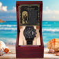 To My Husband Love Will Make Us Strong Black Chronograph Watch - Mallard Moon Gift Shop
