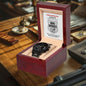 Gift for Best Man Top Secret Mission Ring Security Wedding Party Invite Black Chronograph Watch - Mallard Moon Gift Shop